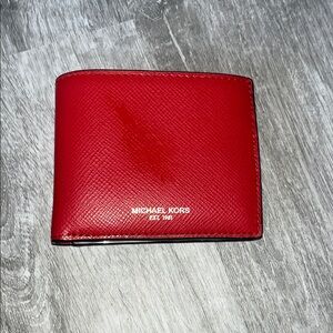 Michael Kors Red Saffiano Leather Men's Wallet